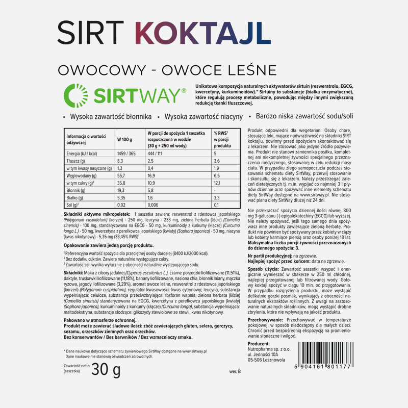 SIRT Koktajle - miks  smaków